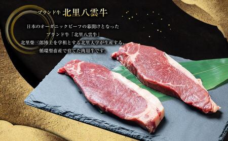 北海道産 オーガニック牛肉 ロースステーキ約360g　塩付き  | ステーキ　ステーキ　ステーキ　ステーキ　ステーキ　牛肉　牛肉　牛肉　牛肉　牛肉　【 国産牧草牛 北里八雲牛 熊石の塩 肉 にく ニク