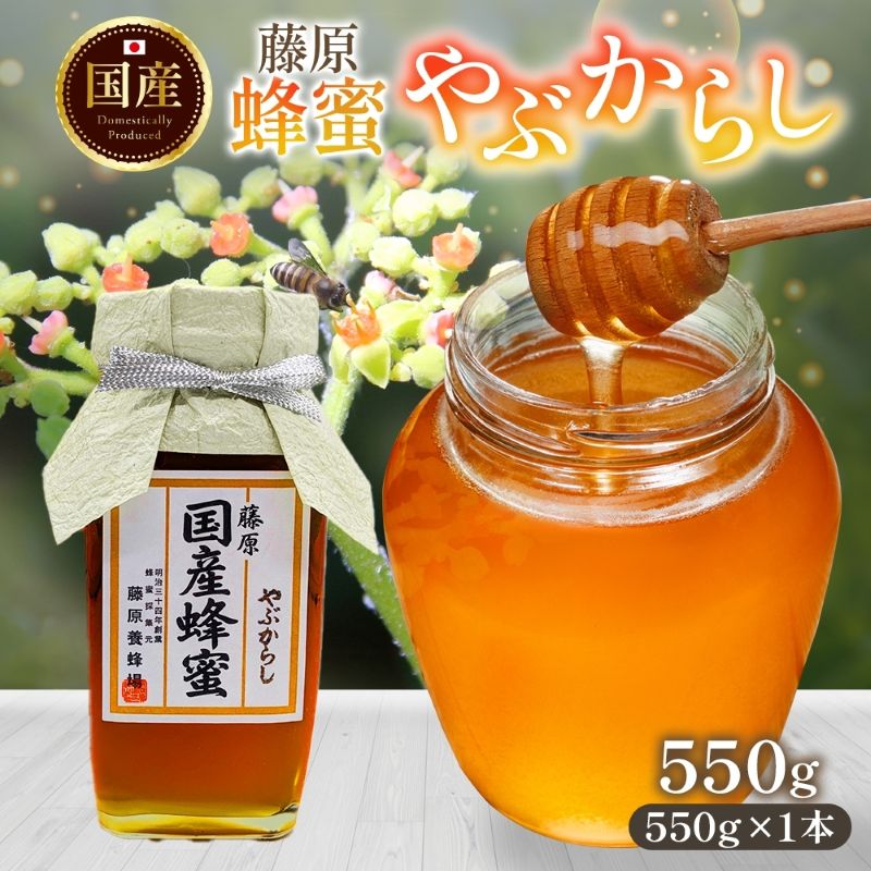【ふるさと納税】 はちみつ やぶからし 藤原国産蜂蜜 550g 瓶 国産はちみつ 純粋はちみつ 天然 無添加 ヤブカラシ 単花蜜 朝しぼり 完熟 ハチミツ 蜂蜜 パン 岩手県 盛岡市 東北 岩手 盛岡 藤原養蜂場
