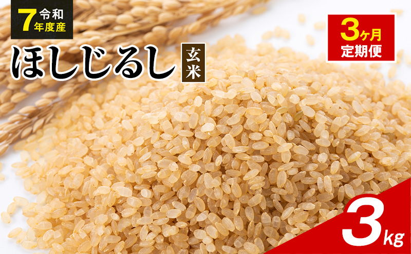 令和7年度産 ほしじるし 3kg 玄米 3ヶ月定期便 米 静岡県 袋井市【離島配送不可】