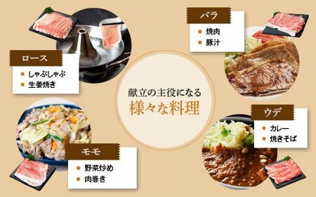 【C05042】鹿児島県産豚厚切りステーキ&豚4部位食べ比べわいわいセット(合計約4.4kg) ロース バラ ウデ モモ セット 鹿児島 国産 九州産 しゃぶしゃぶ ステーキ ギフト 贈答 お中元 お