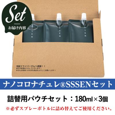 ふるさと納税 いちき串木野市 ナノコロナチュレSSSENペットスプレー詰替え用セット(詰替用パウチ180ml×3) |  | 01