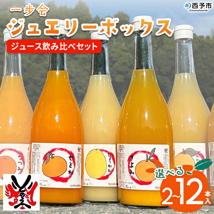 【ふるさと納税】＜一歩会 ジュエリーボックス ジュース飲み比べセット 720ml×2/3/6/12本入り（果汁100%ストレートジュース）愛媛 みかん＞ 予約受付 ミカン 柑橘 果物 フルーツ 特産品 渡江から一歩を踏み出す会 飲んで応援 愛媛県 西予市【常温】