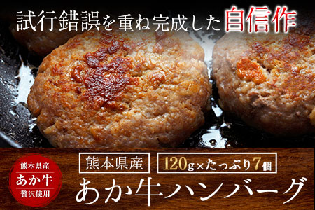 あか牛ハンバーグ《30日以内に順次出荷(土日祝除く)》熊本産あか牛を使用した贅沢ハンバーグたっぷり7個入り