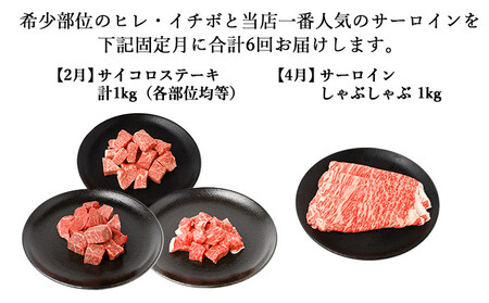【年6回偶数月発送】伊賀牛 A5ヒレ・サーロイン・イチボ 定期便A 総合計約6.0kg