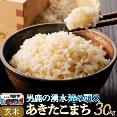 ふるさと納税 男鹿市 R7年産 先行受付 あきたこまち 玄米 男鹿の湧水 滝の頭米 30kg|23_ift-023001