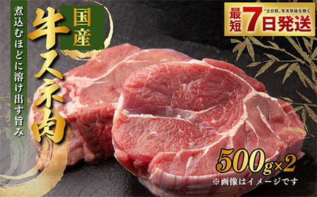 国産 牛スネ肉 500g×2 合計1kg アウトドア 牛肉 肉 お肉 スネ 牛スネ スネ肉 国産牛 1kg 小分け 茨城県産 カレー シチュー 煮込み料理 冷凍 藤井商店 お取り寄せ 茨城県 守谷市