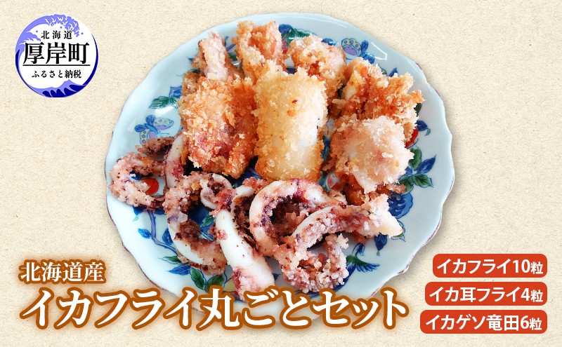 
            北海道産イカフライ丸ごとセット (イカフライ 10粒 イカ耳フライ 4粒 イカゲソ 竜田 6粒 )  イカ 揚げ物 冷凍 [№5863-1255]
          
