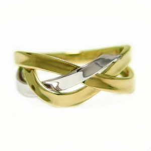 K18/PTプラチナ2色コンビ地金デザインリング 33604-2