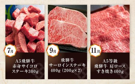 【飛騨牛 定期便】＜全6回＞2ヶ月に1回お届け  牛肉（ステーキ / 焼肉 / しゃぶしゃぶ / すき焼き） | 肉 食べ比べ 霜降り ロース もも 岐阜 高山市 飛騨高山 岐阜県 人気 お楽しみ お