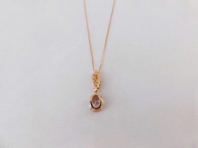 【一点もの】モルガナイト（1.38ct）ダイヤモンドK18PGペンダント　J12　K06086-H