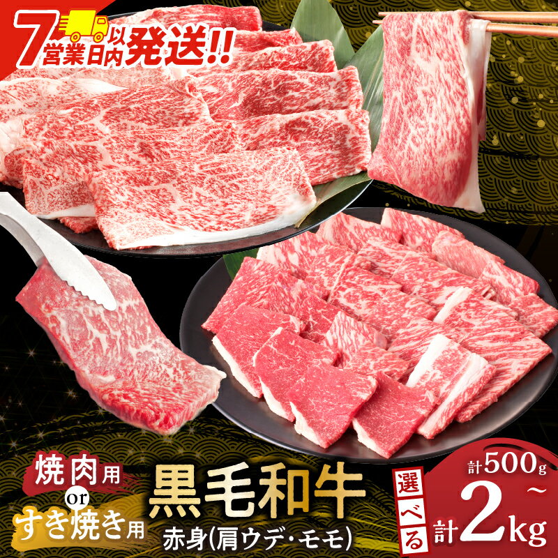 【ふるさと納税】【7営業日以内・発送月が選べる】【すき焼きor焼肉】数量限定 生産者応援 4等級以上 黒毛和牛 赤身 スライス 焼肉 500g 1kg 1.5kg 2kg 肉 牛肉 国産 和牛 しゃぶしゃぶ すき焼き 牛丼 小分け おすすめ ミヤチク 宮崎県 都農町 送料無料 レビューキャンペーン
