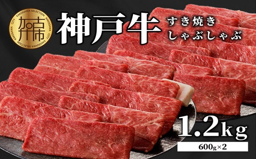  ★選べる配送月★【1月発送】 神戸牛しゃぶしゃぶ・すきやき1.2kg(600ｇ×2) 《 すき焼き しゃぶしゃぶ 神戸牛 1.2kg  国産 送料無料 お取り寄せ 牛肉 小分けタイプ 美味しい おすすめ 》【2404A00216-01】