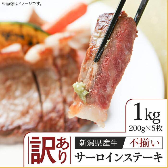 【ふるさと納税】訳あり 不揃い 牛肉 サーロイン 76-A0A【訳あり】不揃い 新潟県産牛（長岡産）サーロインステーキ1kg（200g×5枚）