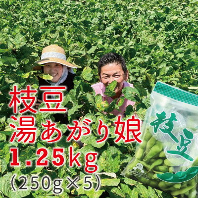 【ふるさと納税】【特別栽培】枝豆(えだまめ)茶豆風味で大人気の「湯あがり娘」　食べやすい小分け!250g×5袋【配送不可地域：離島・北海道・沖縄県・四国・九州】【1479445】