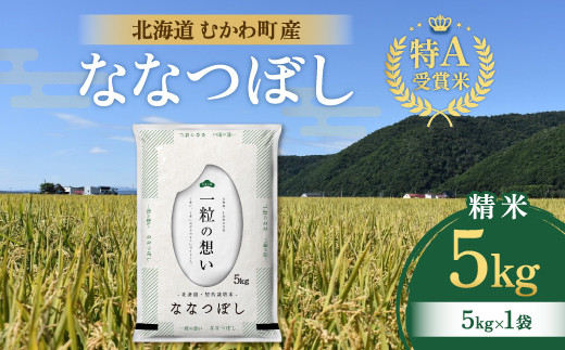 
特A受賞米!北海道むかわ町産ななつぼし 精米5kg 【 米 こめ お米 白米 精米 ななつぼし 道産米 ごはん 特A米 】 MKWL058
