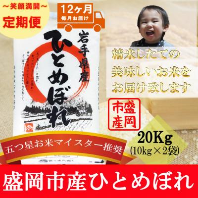 ふるさと納税 盛岡市 【毎月定期便】ひとめぼれ 20kg全12回