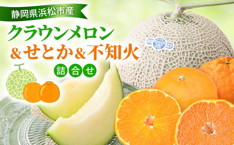 【2027年2月発送】クラウンメロン&せとか&不知火詰合せ クラウンメロン 1個 約1.3kg 白等級 せとか 4個 不知火 4個 しらぬい デコ メロン 柑橘 ミカン 蜜柑  静岡 浜松市