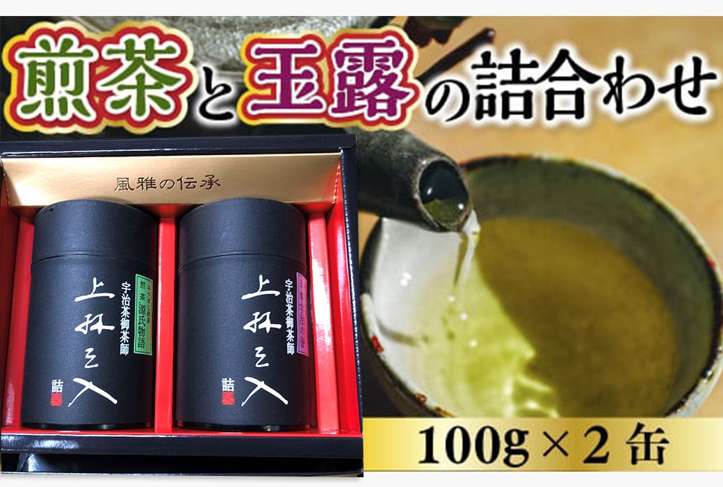 
            煎茶と玉露の詰合わせ(100g×2缶)【uj-AU001】【三星園上林三入本店】
          