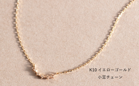 大人気！ダイヤモンド5粒のカーブが可愛いネックレス　K10ダイヤモンドネックレス　K10-01-07