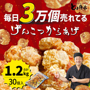 博多とよ唐亭 げんこつからあげ 1.2kg 30個 鶏肉 もも 骨なし から揚げ 唐揚げ からあげ 福岡名物 博多 博多名物 BF001