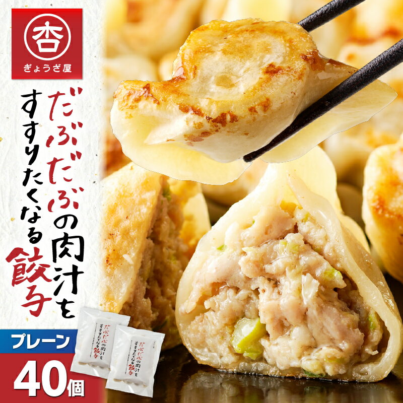 【ふるさと納税】＜選べる種類と容量＞ だぶだぶの肉汁をすすりたくなる餃子 プレーン チーズ 40個 ～ 100個 餃子 ギョーザ ちぃーず にんにく にら なし 惣菜 豚 肉 だぶだぶ餃子 冷凍 もちもち 肉汁 大容量 ぎょうざ屋 杏 北海道 苫小牧市 おすすめ ランキング プレゼント