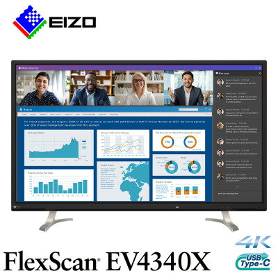 【ふるさと納税】【国内生産】EIZO 大画面42.5型4K 液晶モニター FlexScan EV4340X ブラック_ 液晶 液晶モニター モニター パソコン pcモニター 4K 42.5型 ブラック EIZO FlexScan 【1512979】