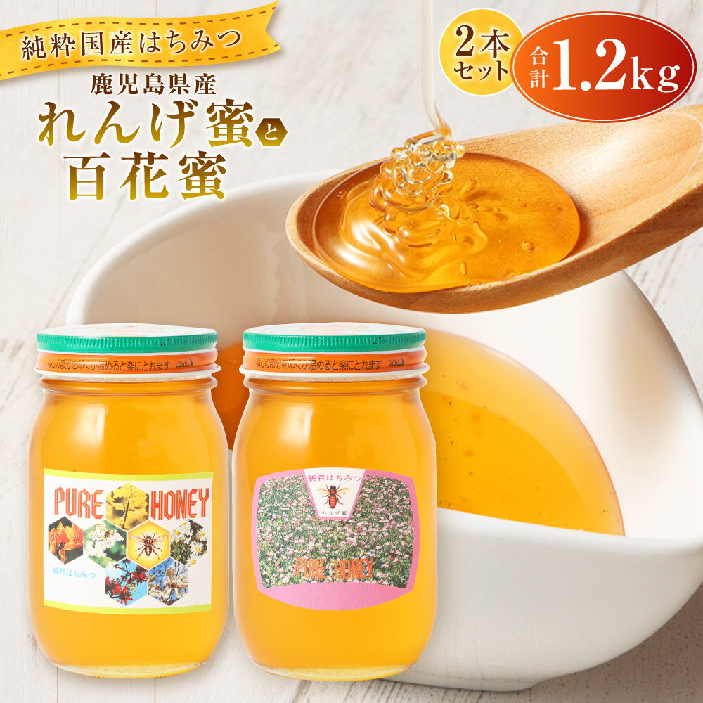 【ふるさと納税】 鹿児島県薩摩川内市の花畑で採蜜 れんげ蜜600g・百花蜜600g 2本で1セット はちみつ ハチミツ 蜂蜜 上野養蜂えん 国産 鹿児島県産 鹿児島県 薩摩川内市 送料無料 BS-867