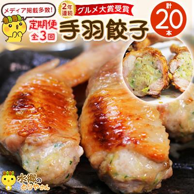 ふるさと納税 香取市 【毎月定期便】8秒に1本売れてます!手羽先餃子20本セット! 全3回
