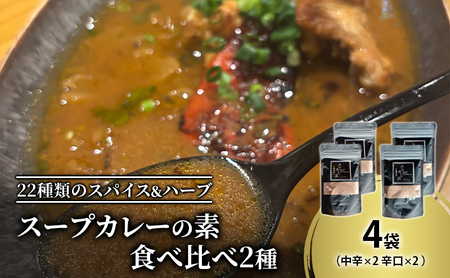 スープカレーの素 2種セット 計4袋 中辛・辛口 スープカレー