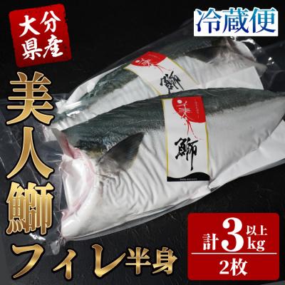 ふるさと納税 佐伯市 大分県産 美人鰤 フィレ (2枚・計3kg以上)