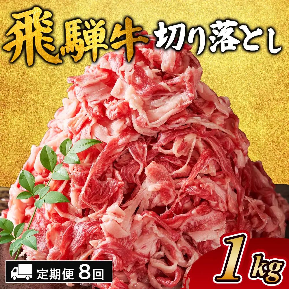 【8ヵ月定期便】飛騨牛切り落とし 1kg ｜国産 和牛 牛肉