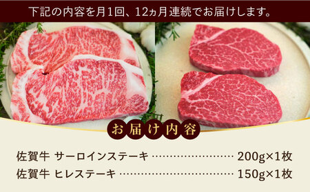 【全12回定期便】佐賀牛サーロインステーキとヒレステーキ食べ比べセット 計4.2kg / 牧場直送 ブランド牛 和牛 黒毛和牛 小分け / 佐賀県 / 有限会社佐賀セントラル牧場[41ASAA193]