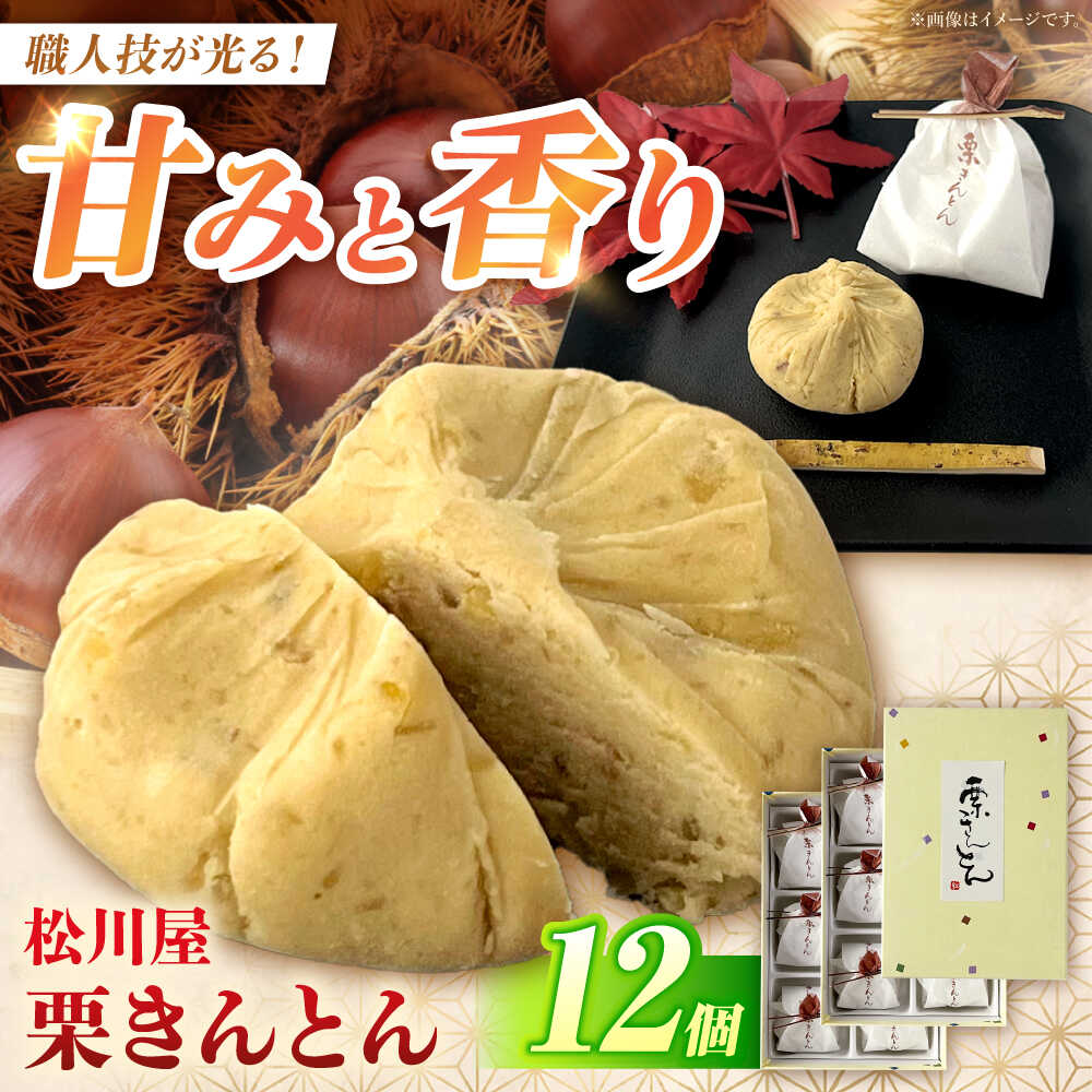 【ふるさと納税】栗 栗きんとん 12個入 (6個×2箱) 職人手作り / 和菓子 スイーツ 栗 くり 菓子 ギフト 贈答 お取り寄せ / 岐阜県 白川町 松川屋 [AWAD002]