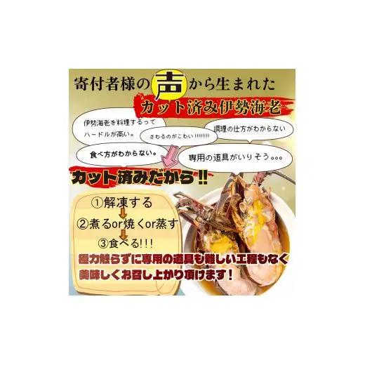 【伊勢海老】 ハーフカット伊勢海老(加熱用)1匹(500g以上)