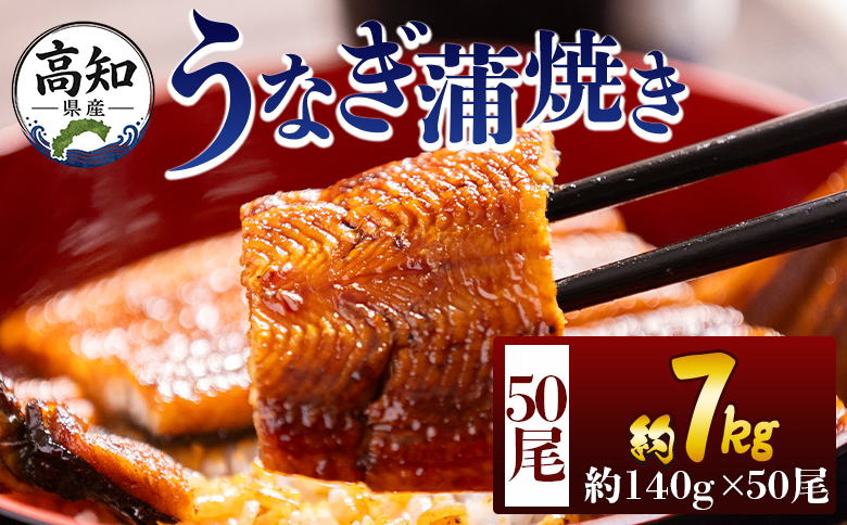 高知県産蒲焼きうなぎ 約１４０ｇ ５０尾 計約７０００ｇ fb-0184