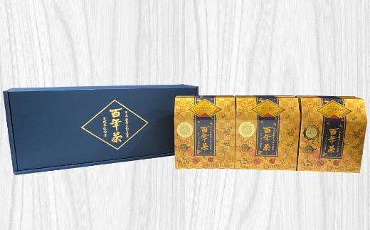 
精茶百年本舗　平泉・藤原三代ゆかりの秘伝健康茶　『ギフト用百年茶　３個セット』
