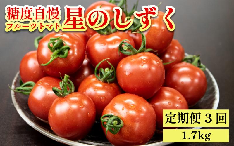 フルーツトマト トマト 定期便 3回 1.7kg 野菜 やさい トマト 薄皮 星のしずく 完熟 高糖度 糖度 8度 果物 スイーツ ジュース パスタ スパゲティー ソース サラダ ドレッシング 鍋 サンドイッチ ハンバーガー ピザ カレー ギフト 贈答 プレゼント お取り寄せ グルメ 送料無料 徳島県 阿波市 原田トマト
