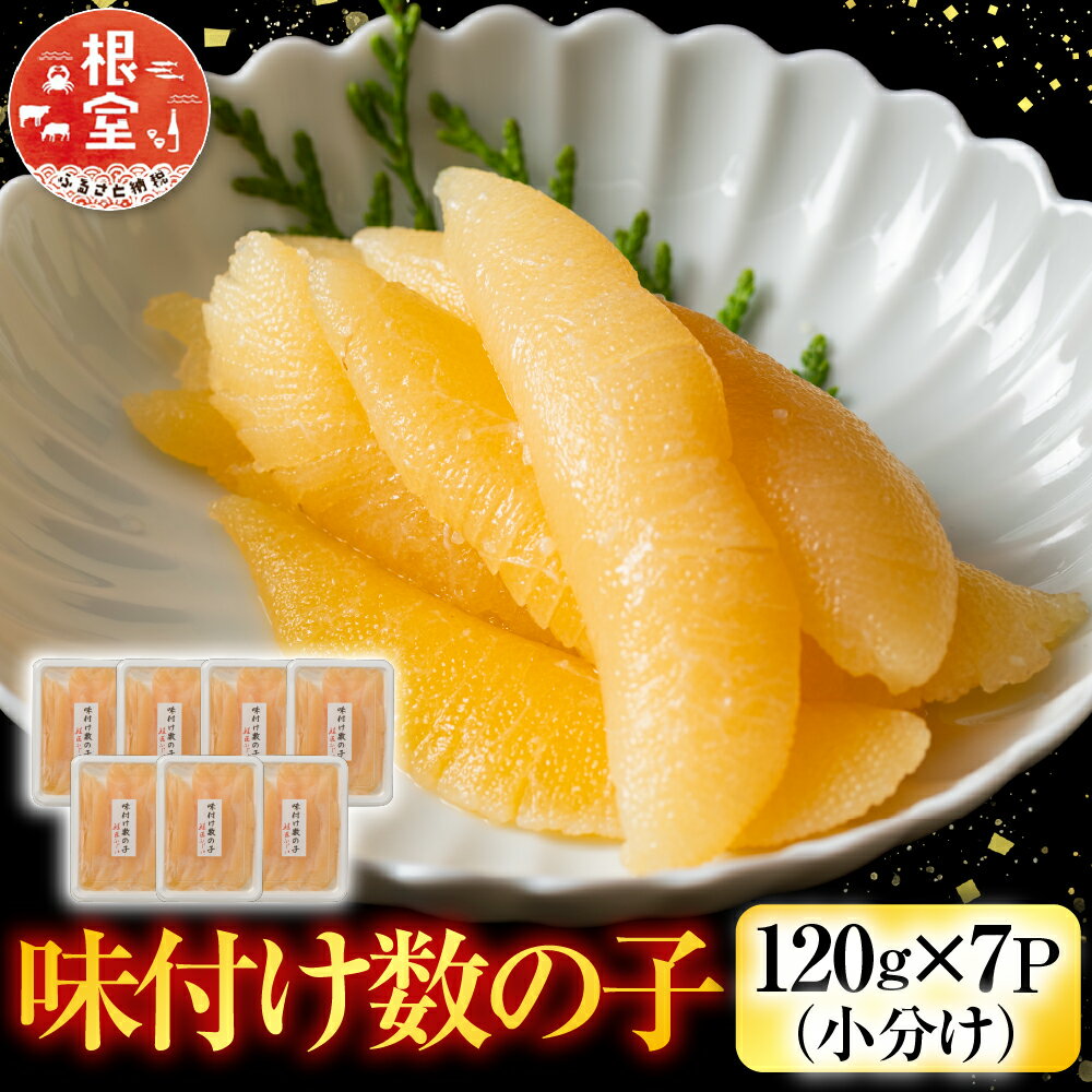 【ふるさと納税】 味付数の子 120g × 7P 出汁醤油 かずのこ かずの子 カズノコ 魚卵 お取り寄せ グルメ 海鮮 北海道 根室市 ふるさと納税 B-42089
