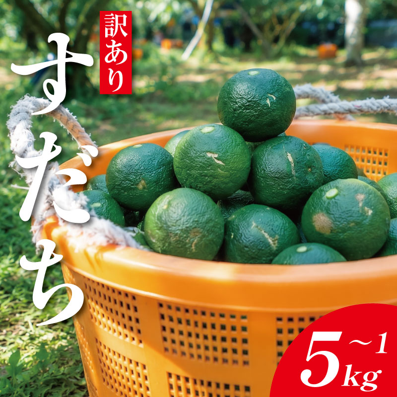 【ふるさと納税】 訳あり すだち 1kg ～ 5kg すだち 【9月～10月中旬発送】 徳島県産 スダチ 酢橘 ゆず レモン の代わりに 焼き魚 さんま かつお 刺身 唐揚げ そうめん お酒 に最適 徳島県 神山町 5000円 以内
