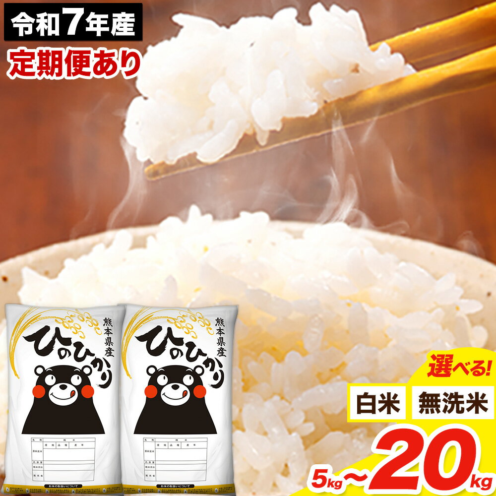 【ふるさと納税】新米 令和7年産 無洗米 も選べる 白米 米 ひのひかり 5kg 10kg 15kg 20kg 《出荷時期をお選びください》熊本県 大津町 国産 熊本県産 白米 精米 無洗米 送料無料 ヒノヒカリ こめ お米