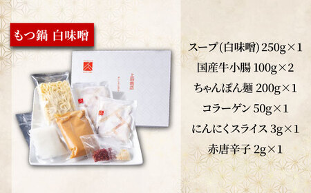 「上田商店」博多もつ鍋(醤油・白味噌/各2人前)＆水炊き(2-3人前)[BGAD053]