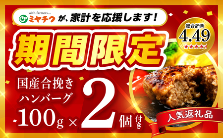 【2025年6月発送】【期間・数量限定】宮崎牛焼肉3種セット （モモ焼肉300g/ウデ焼肉300g/肩ロース焼肉300g）合計900g+合挽きハンバーグ100g×2個 赤身 旨味 肉質