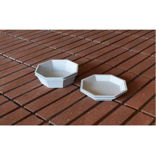 1616/ TY Anise Plate & Bowl 150 セット 有田焼 器 食器 皿 ボウル グレー プレート ボウル A35-171_イメージ3