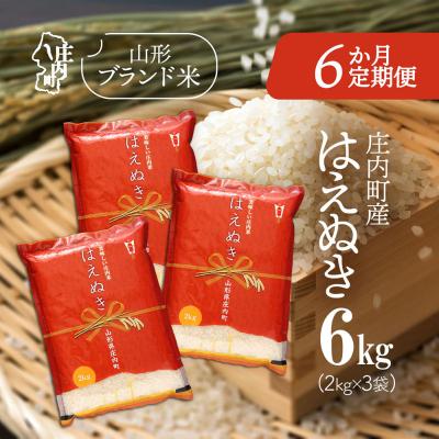 ふるさと納税 庄内町 【6か月定期便】庄内米 はえぬき 6kg【7月中旬発送】