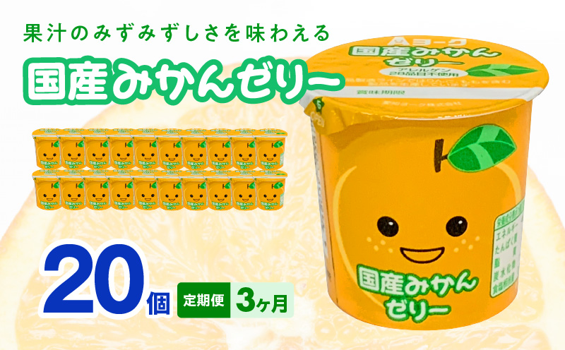【3ヶ月定期便】愛知ヨーク　国産みかんゼリー　20個入［108A03-T］