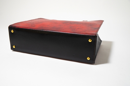 本革 手染めトートバッグ（A4サイズ）まだら染め レッド_OS194-0008