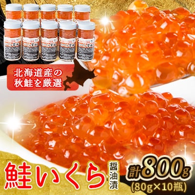 特製いくら醤油漬け 800g(80g×10瓶)_01699【配送不可地域：離島】【1155571】