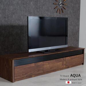 180幅テレビボード 完成品 スモークガラス リビング収納 テレビ台 180センチ【ウォールナット柄（ブラウン色）】