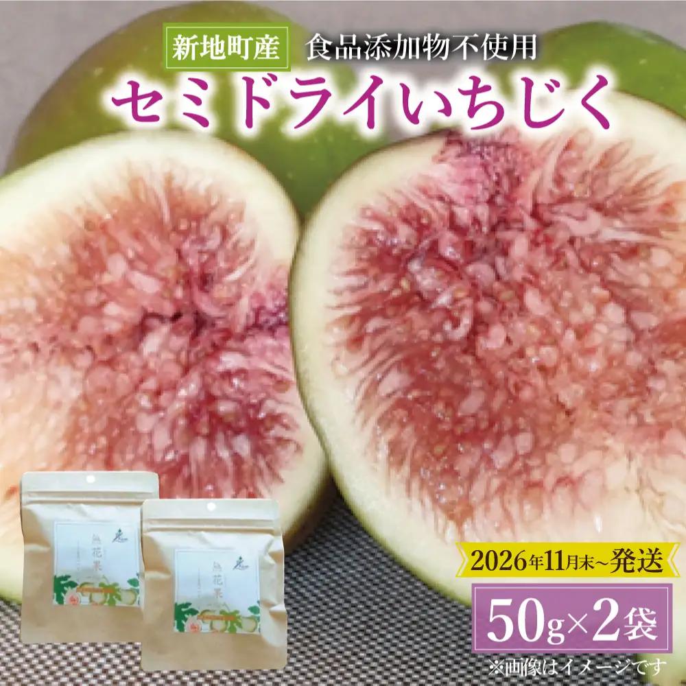 ＜2026年11月下旬発送＞福島県新地町産いちじくセミドライフルーツ　50g×2袋セット　合計100g