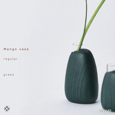 ふるさと納税 旭川市 SASAKIのMangovase regulargreen【旭川クラフト木製品花瓶】_03257